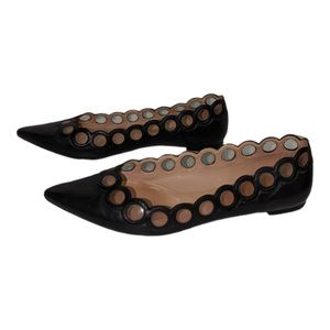 Kate Spade Grenadine Black Flat with Circle Design Size 7.5